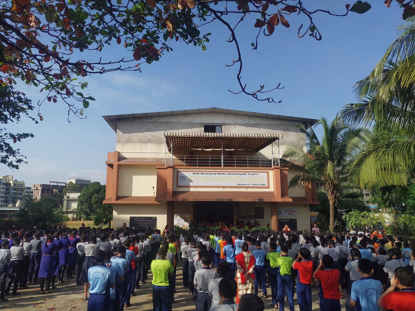 Morning assembly at Seth Hirachand Mutha School